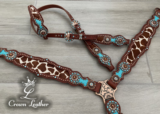 Giraffe Hair on Hide & Turquoise Gator Set image 2