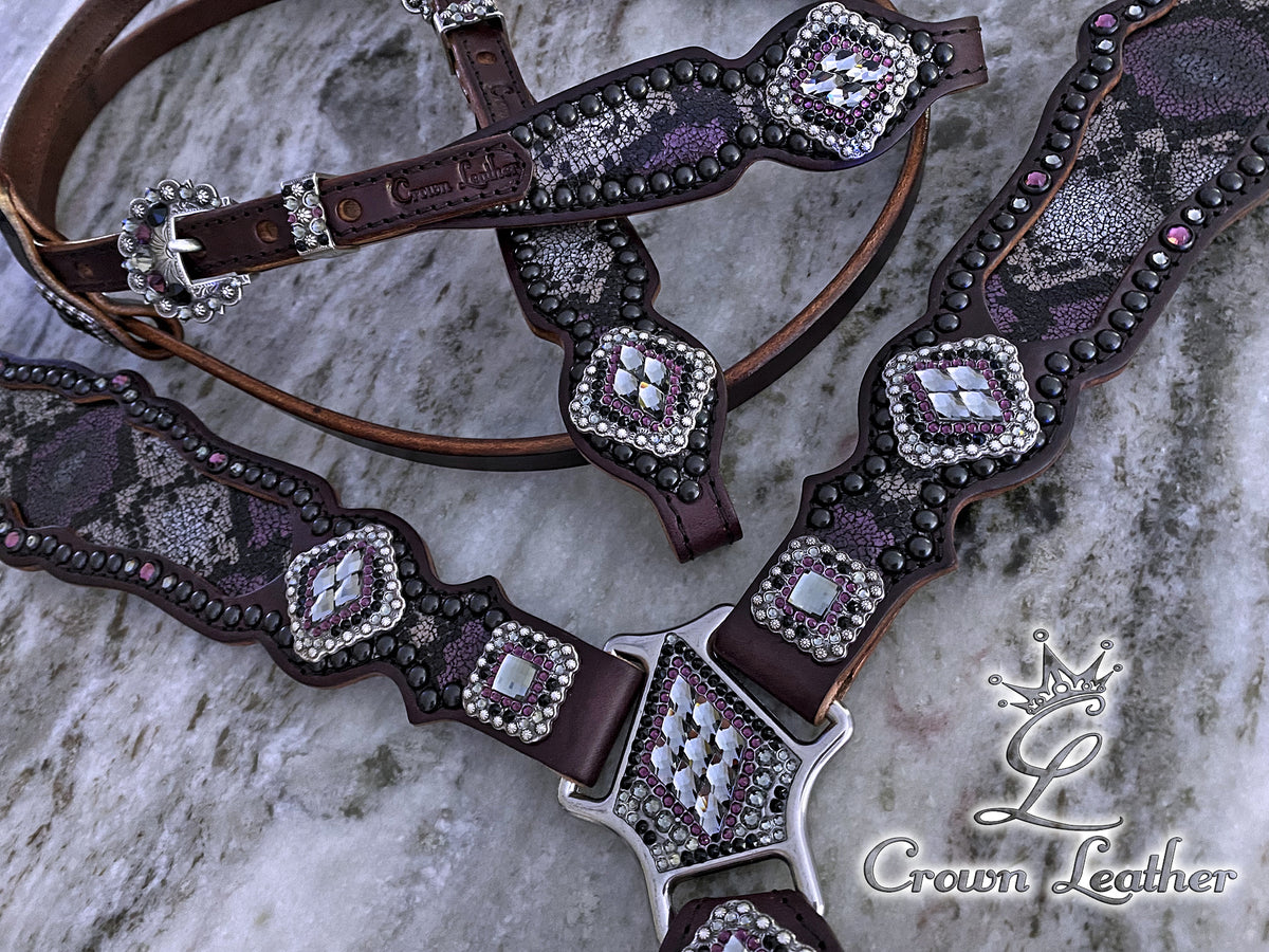 Italian Amethyst Python Crystal Tack Set image 1