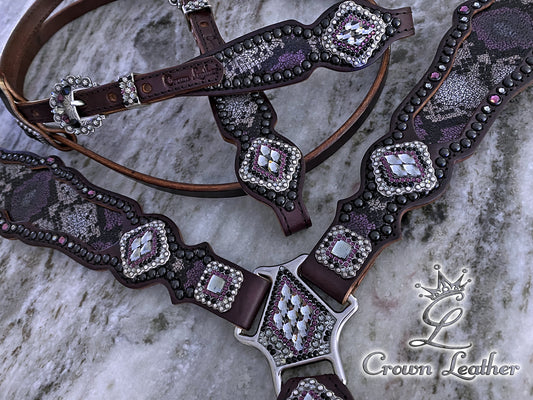 Italian Amethyst Python Crystal Tack Set image 1