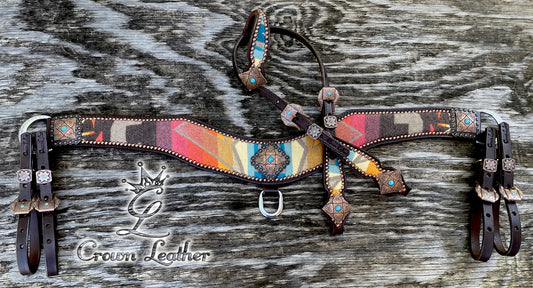 Multi Colored Pendleton Wool Tripping Collar Set image 3