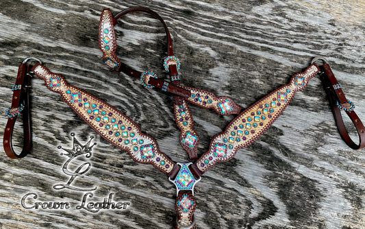 Copper, Gold & Silver Crystal Whipstitch (One of a Kind) image 3