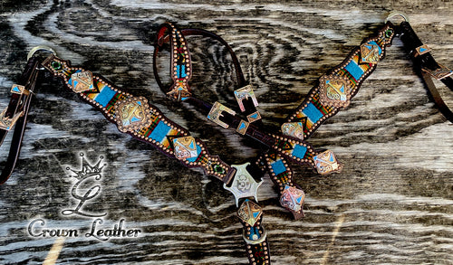 2014 Blue Multi Color Pendleton Arrow Tack Set image 2