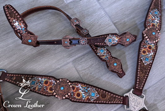 Sunflower & Bronze Gator Tack Set image 3