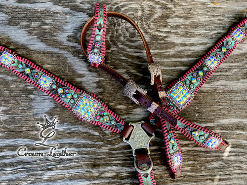 2020 Turquoise & Pink Whipstitch Set ~ One of a Kind image 0