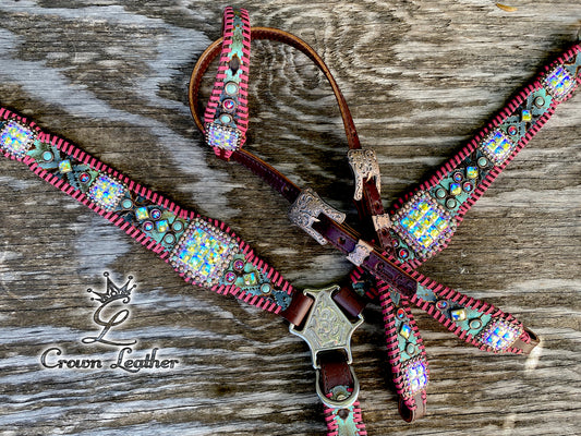 2020 Turquoise & Pink Whipstitch Set ~ One of a Kind image 0