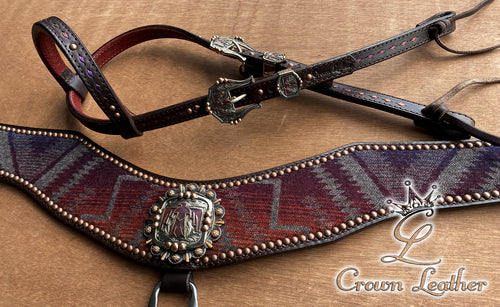 Colorshifting Buckstitch Ombre Pendleton Tripping Collar Set image 3