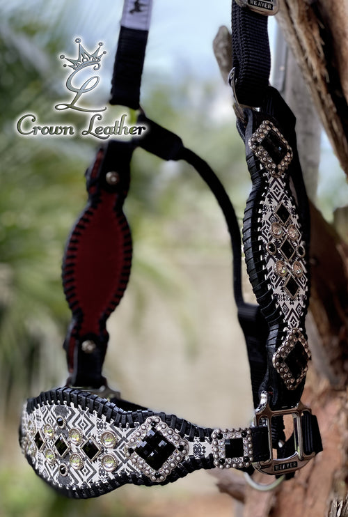 2016 Style Black & White Aztec Whipstitch Halter image 1