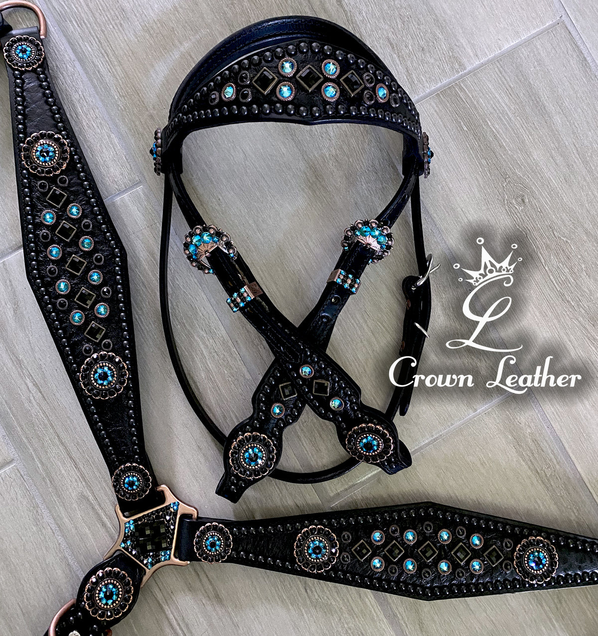 Black Elephant & Blue Zircon Shimmer Crystal Set image 2