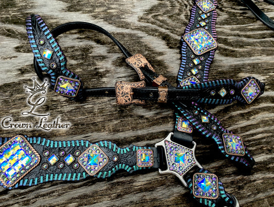 2014 Black Teal & Purple Color Shifting Whipstitch Set image 2