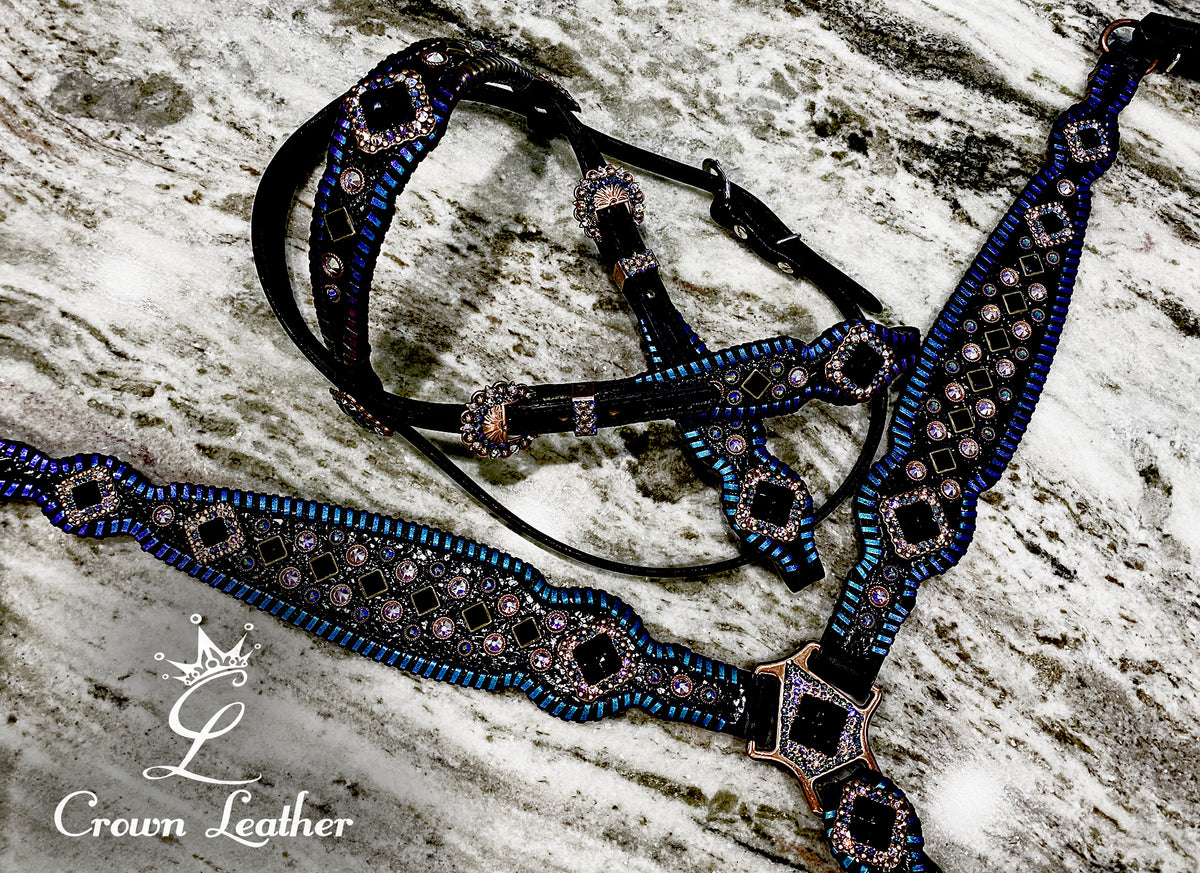 Black Starry Night Color Shifting Whipstitch & Crystal Tack Set image 3