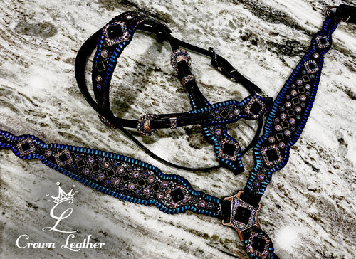 Black Starry Night Color Shifting Whipstitch & Crystal Tack Set image 3