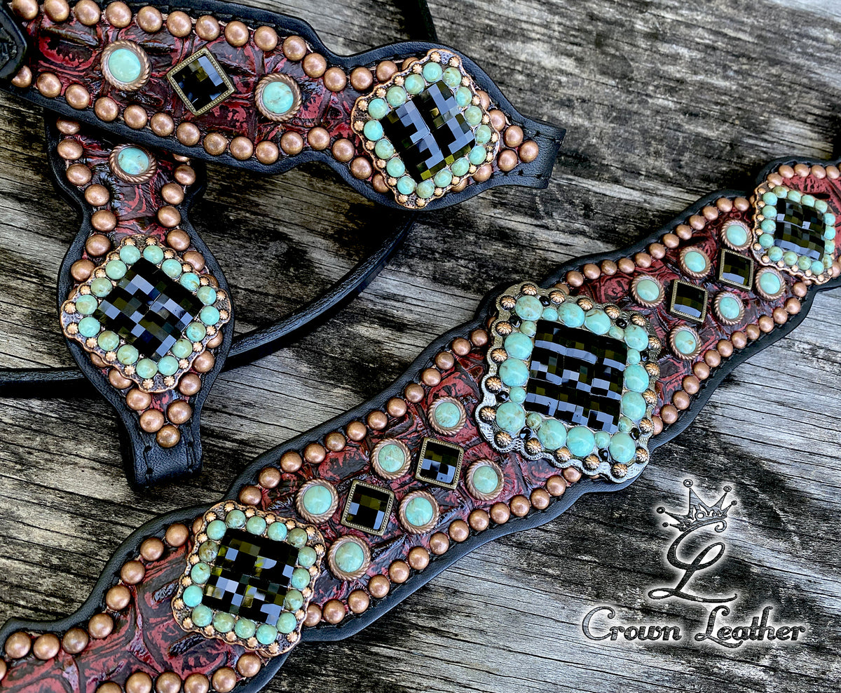 Dark Red Gator & Turquoise Set image 0