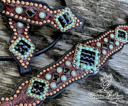 Dark Red Gator & Turquoise Set image 0
