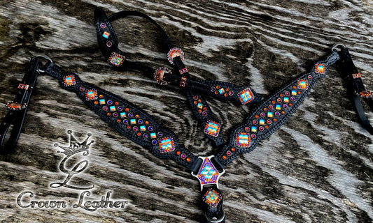 Florida Sunset Crystal Whipstitch Tack Set image 3