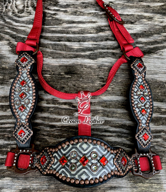 2016 Style Red Black & Silver Aztec Crystal Halter image 2