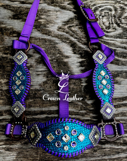 2016 Style Turquoise & Metallic Purple Whipstitch Halter image 1