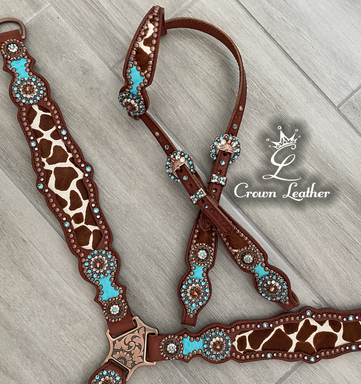 Giraffe Hair on Hide & Turquoise Gator Set image 3