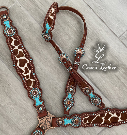 Giraffe Hair on Hide & Turquoise Gator Set image 3
