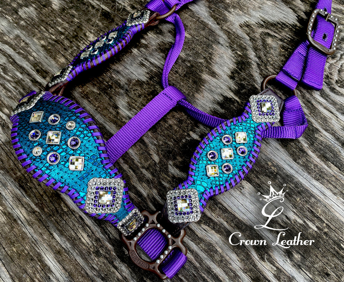 2016 Style Turquoise & Metallic Purple Whipstitch Halter image 0