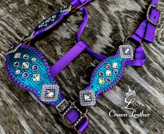 2016 Style Turquoise & Metallic Purple Whipstitch Halter image 0