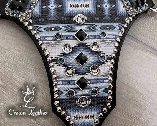Black & Blue Navajo Tack Set image 3