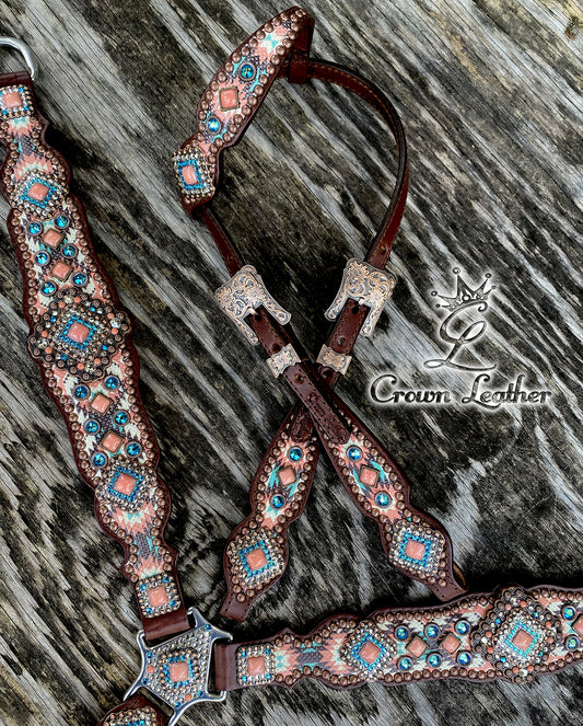 2014 Style Coral Navajo Tack Set image 0