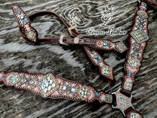 2014 Coral & Turquoise Navajo Tack Set image 1