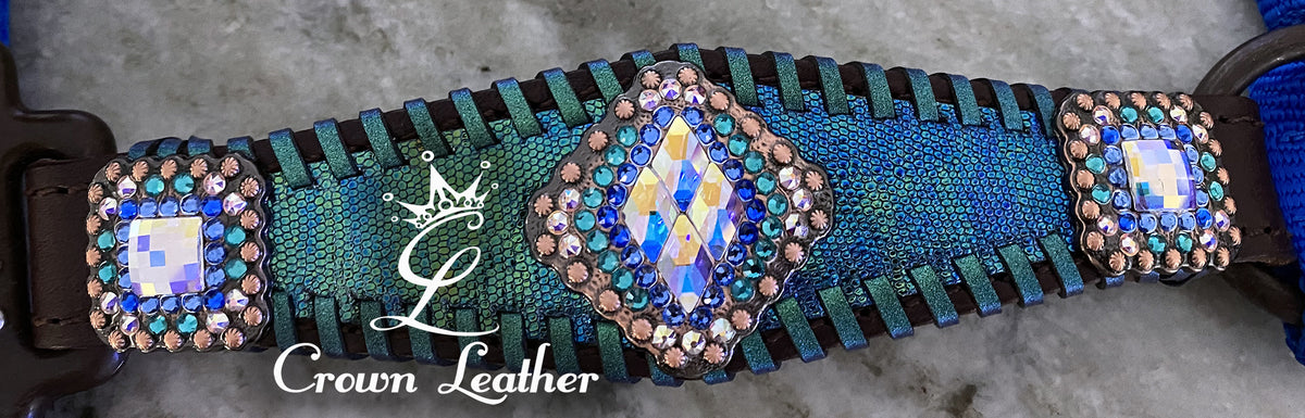 Turquoise Mystic & Purple Whipstitch Halter image 3