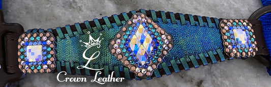 Turquoise Mystic & Purple Whipstitch Halter image 3