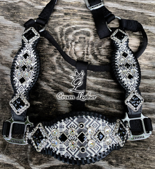 2016 Style Black & White Aztec Whipstitch Halter image 0