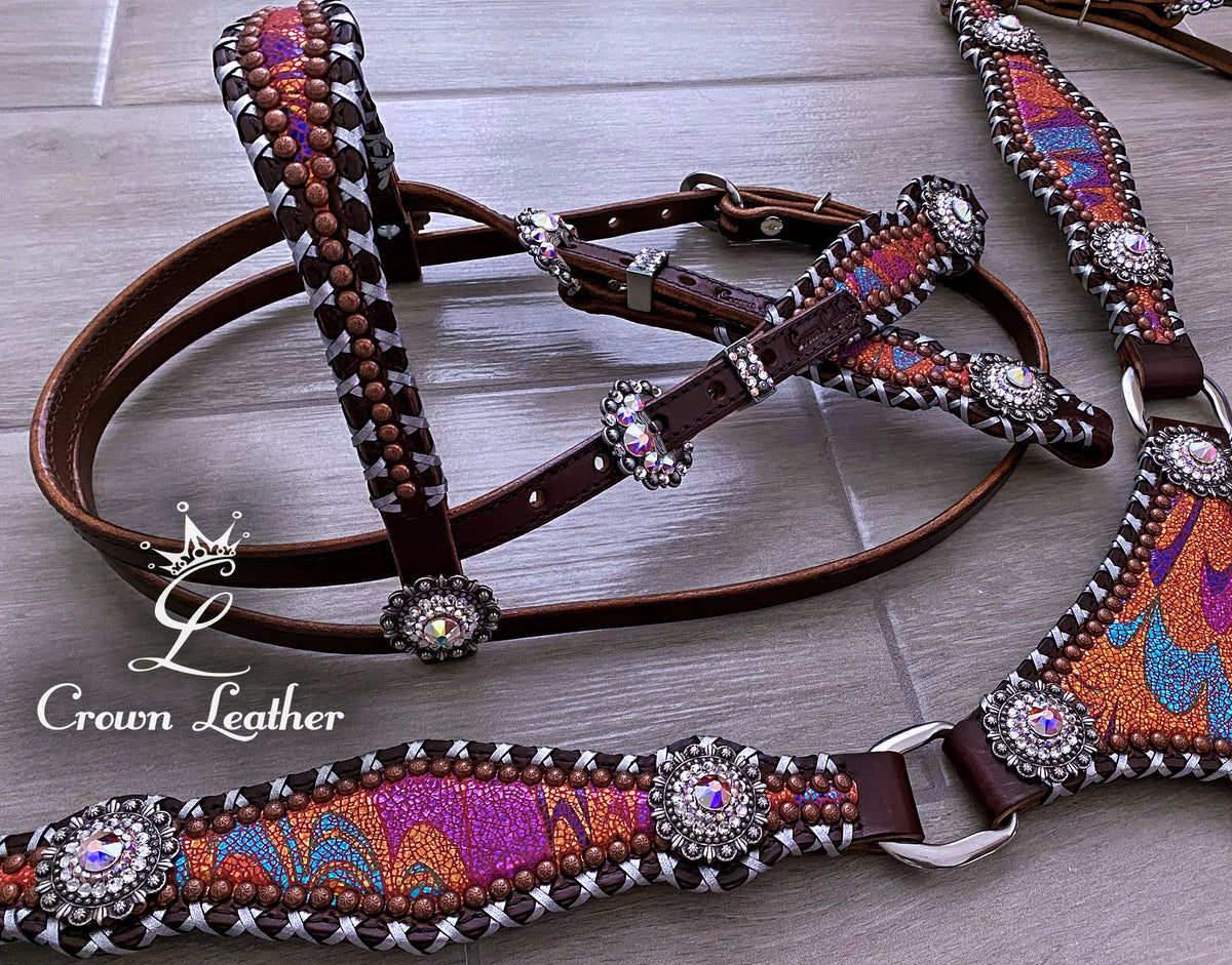 Italian Swirl Shimmer Thong Style Crystal Tack Set image 1