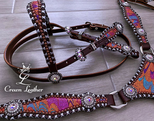 Italian Swirl Shimmer Thong Style Crystal Tack Set image 1