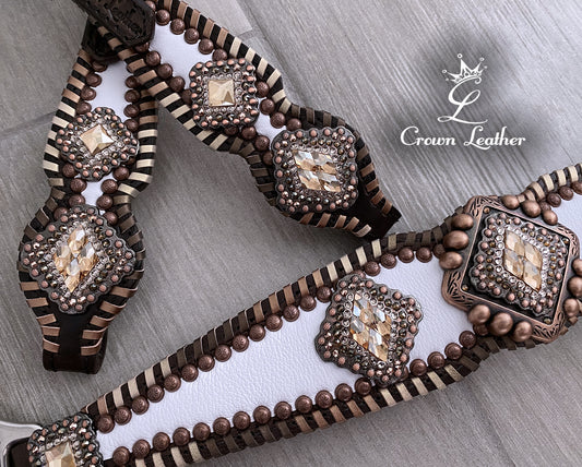 Brown Ombre Whipstitch Crystal Tack Set image 2