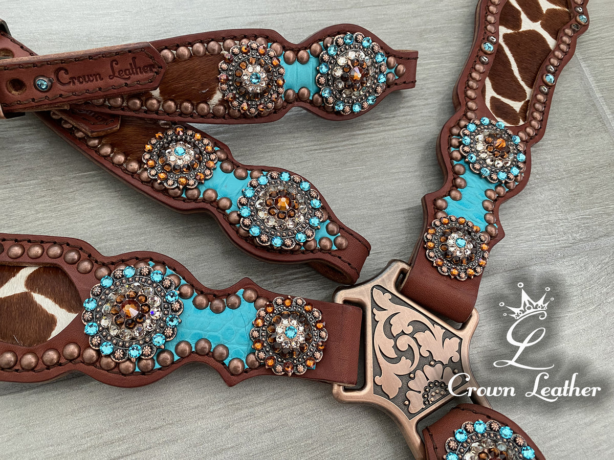 Giraffe Hair on Hide & Turquoise Gator Set image 0