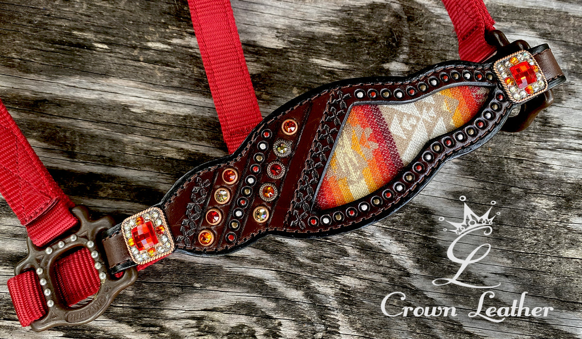 Red Crystal Pendleton Wool Halter image 0