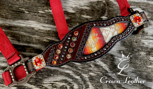 Red Crystal Pendleton Wool Halter image 0