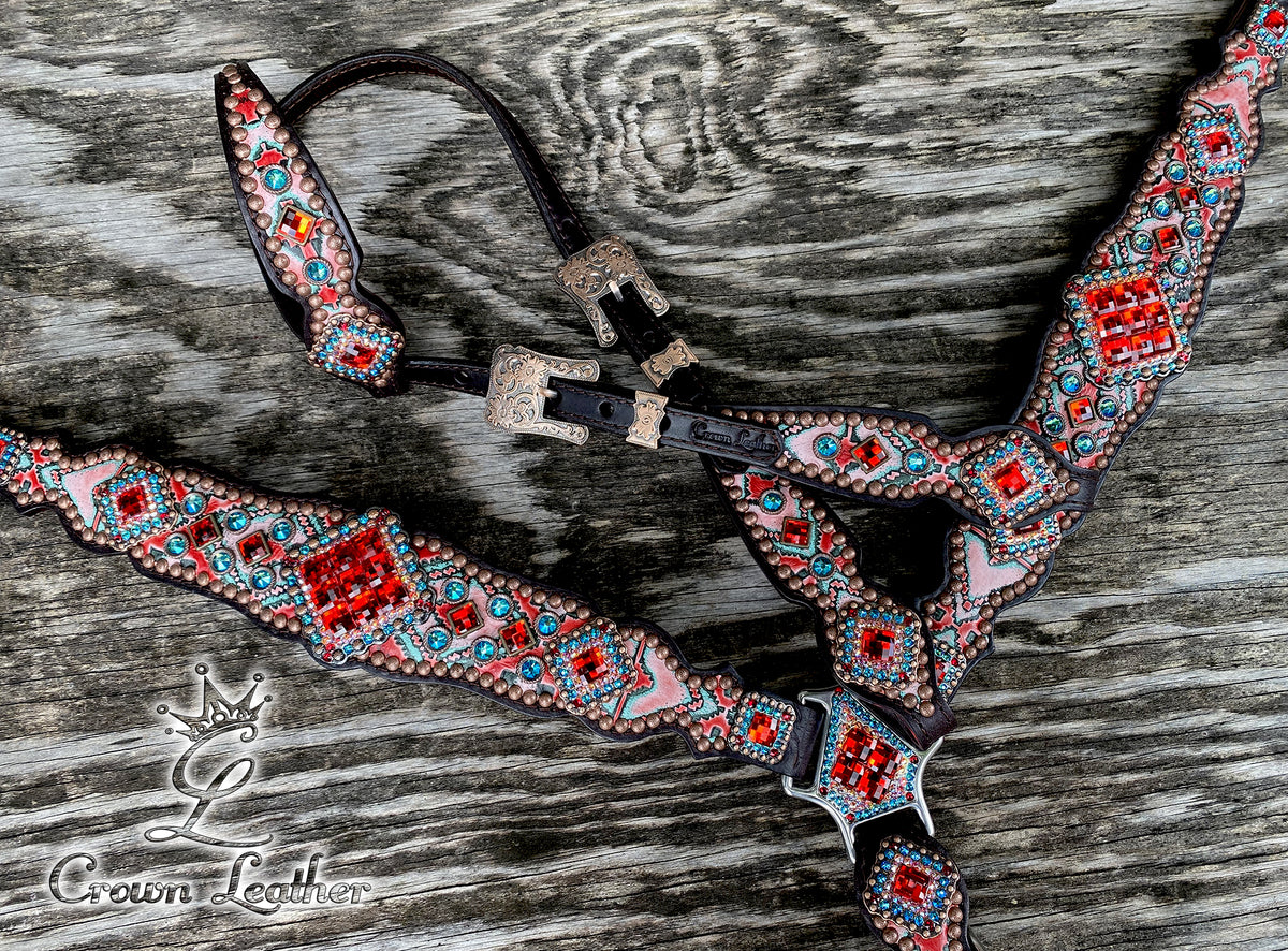 2014 Mint Coral Navajo Tack Set image 2
