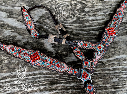 2014 Mint Coral Navajo Tack Set image 2