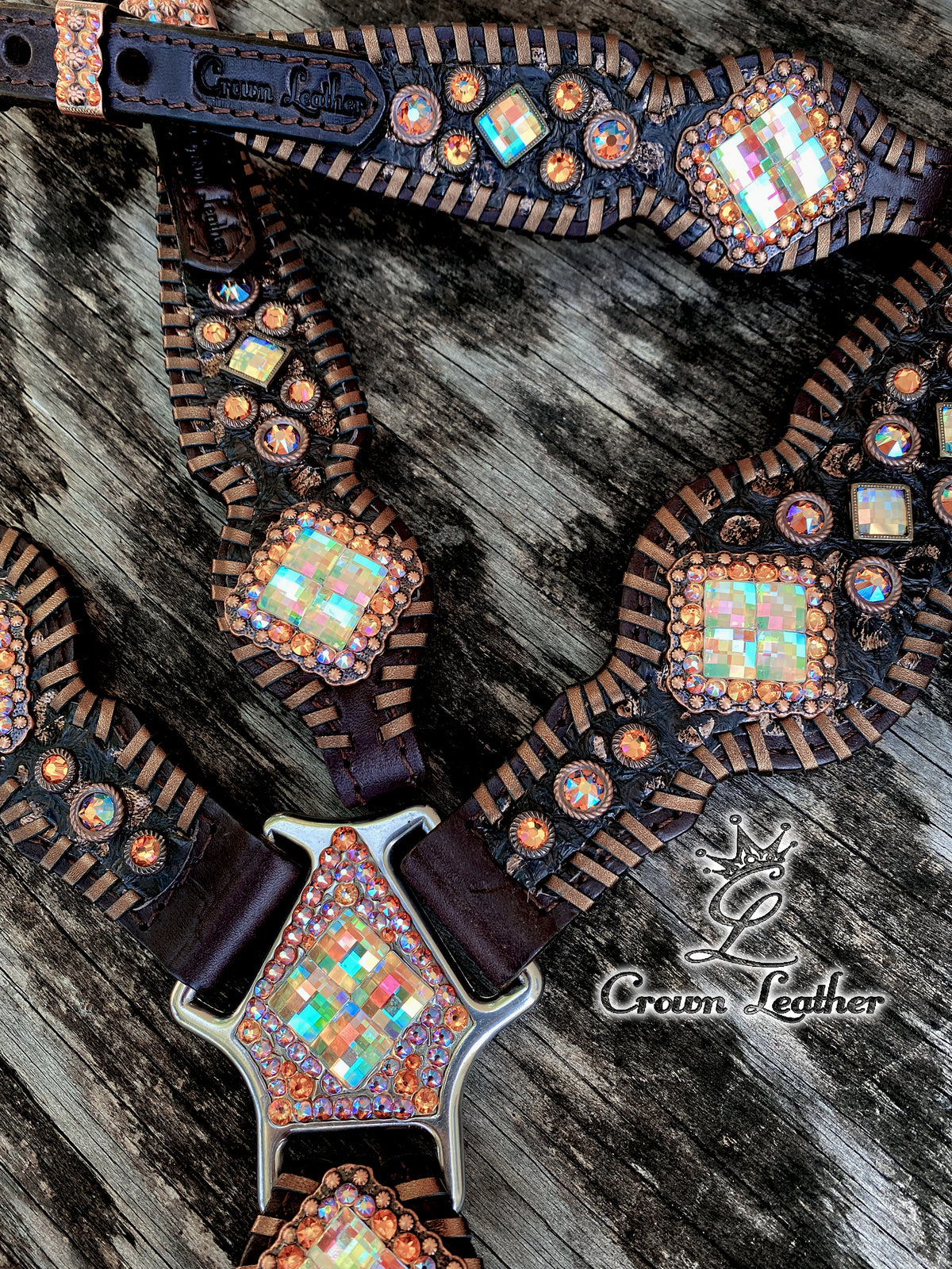 Florida Sunrise Crystal Bronze Whipstitch Set image 1