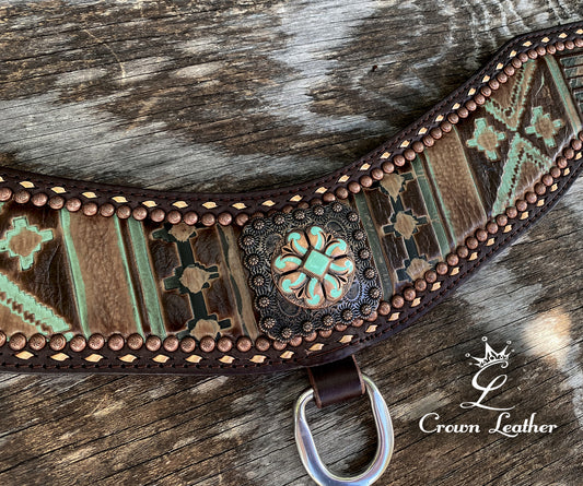 Navajo / Copper Buckstitch Tripping Collar (One of a Kind) image 0
