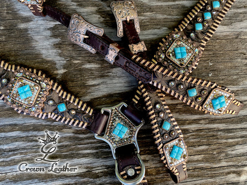 2020 Copper Whipstitch Turquoise Stones ~ One of a Kind image 1