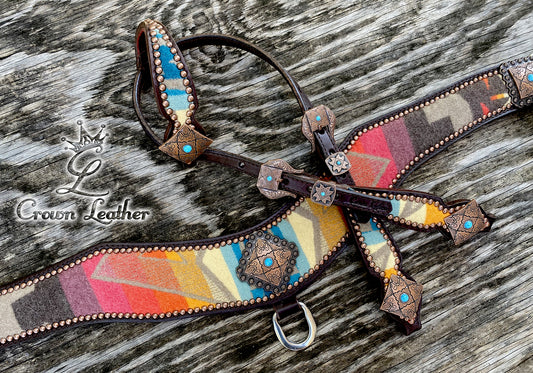 Multi Colored Pendleton Wool Tripping Collar Set image 0