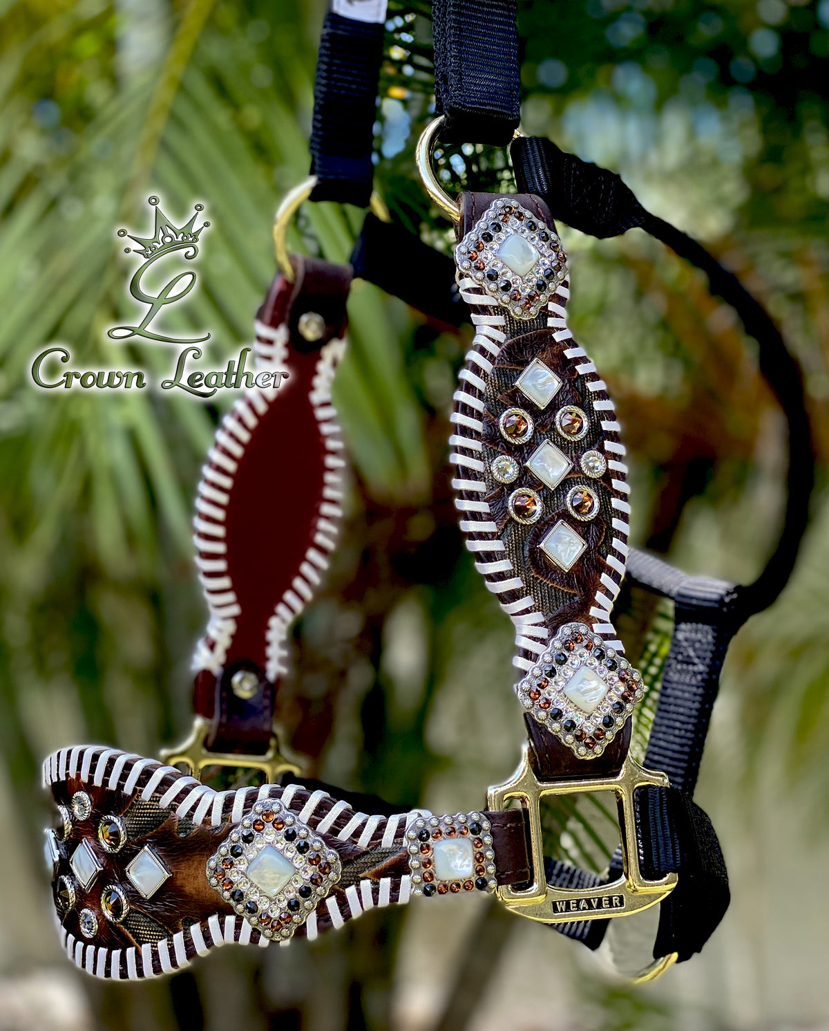 2016 Style Mother of Pearl Whipstitch Halter image 1