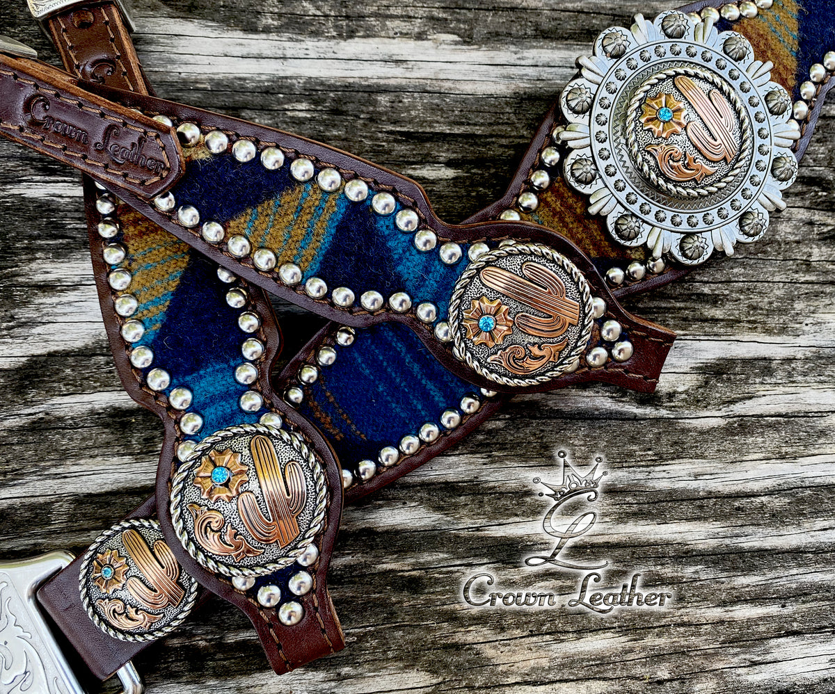 2014-1 Navy Multi Color Pendleton Wool Tack Set image 2