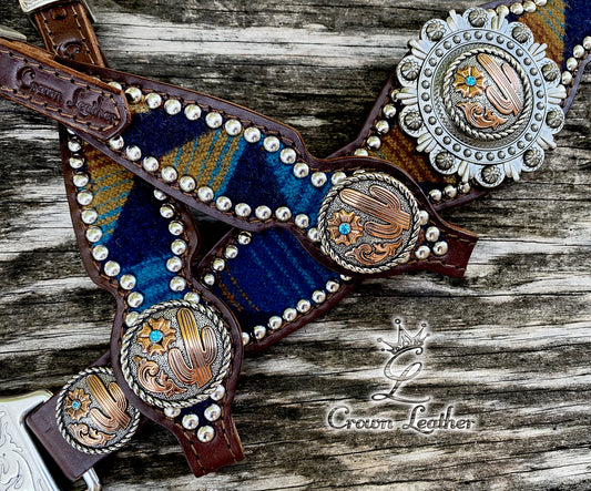 2014-1 Navy Multi Color Pendleton Wool Tack Set image 2