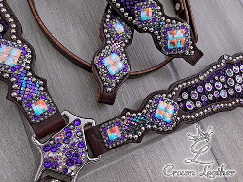 Purple Oil Slick Confetti Tack Set image 0