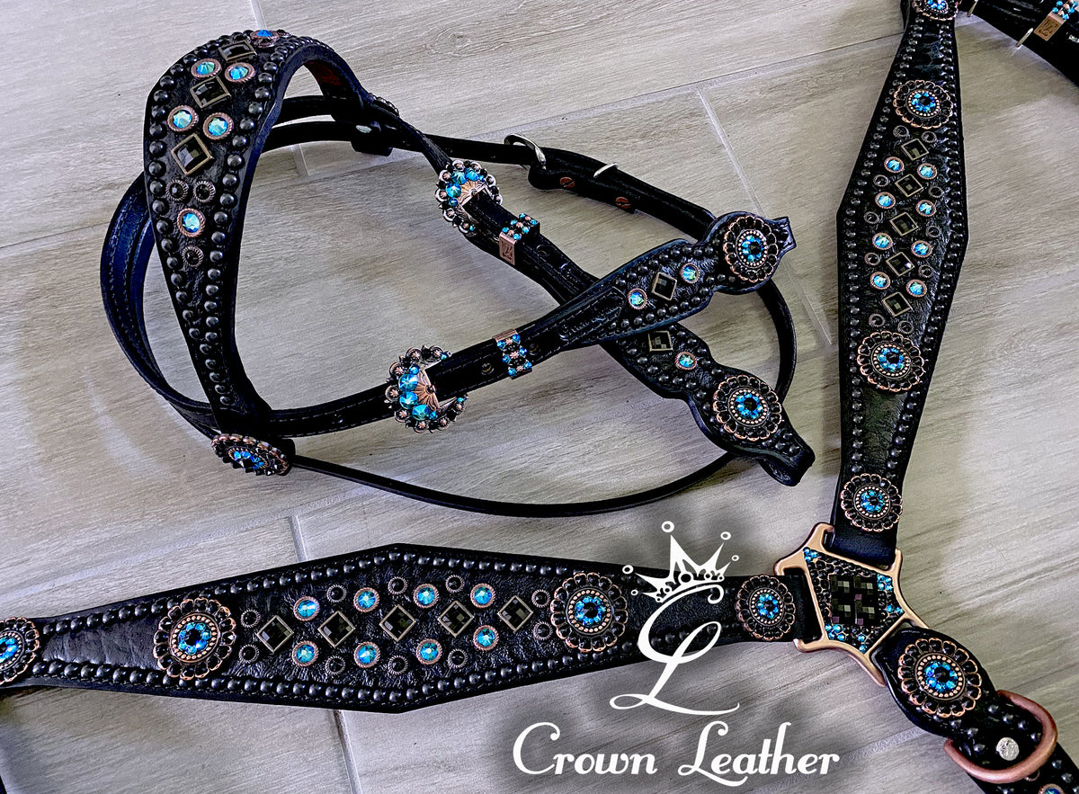 Black Elephant & Blue Zircon Shimmer Crystal Set image 0