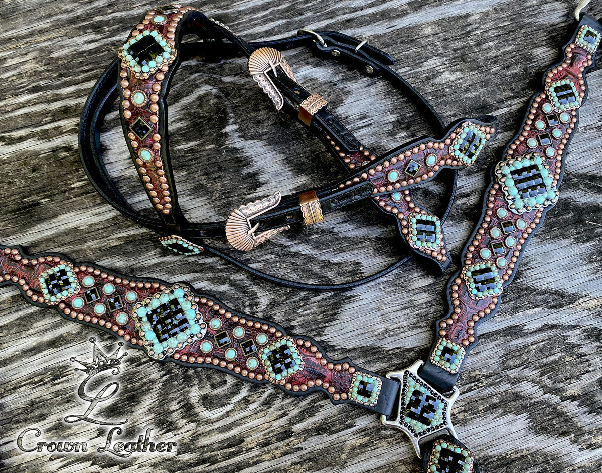 Dark Red Gator & Turquoise Set image 1