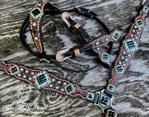 Dark Red Gator & Turquoise Set image 1