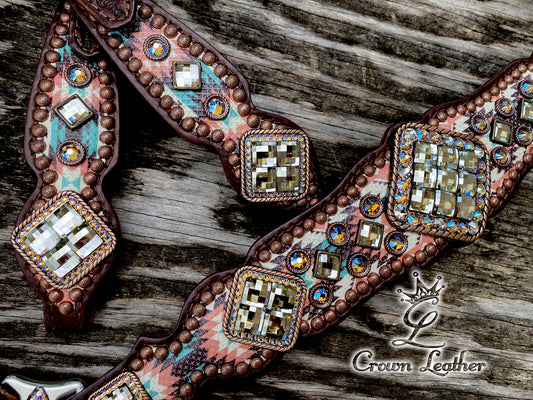 2014 Coral & Turquoise Navajo Tack Set image 0